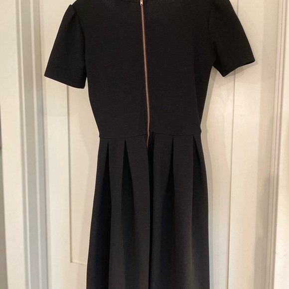 LuLaRoe Black Amelia Fit & Flare Dress Rose Gold Zipper Small - Picture 5 of 7
